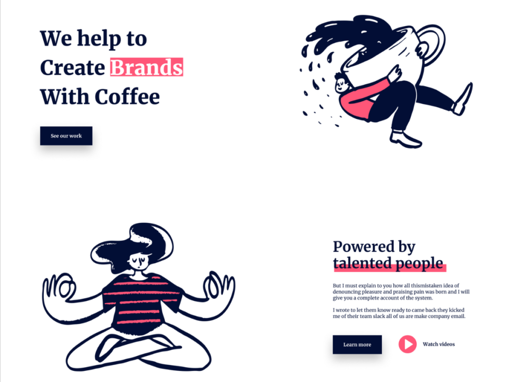 Custom illustrations - web design trends